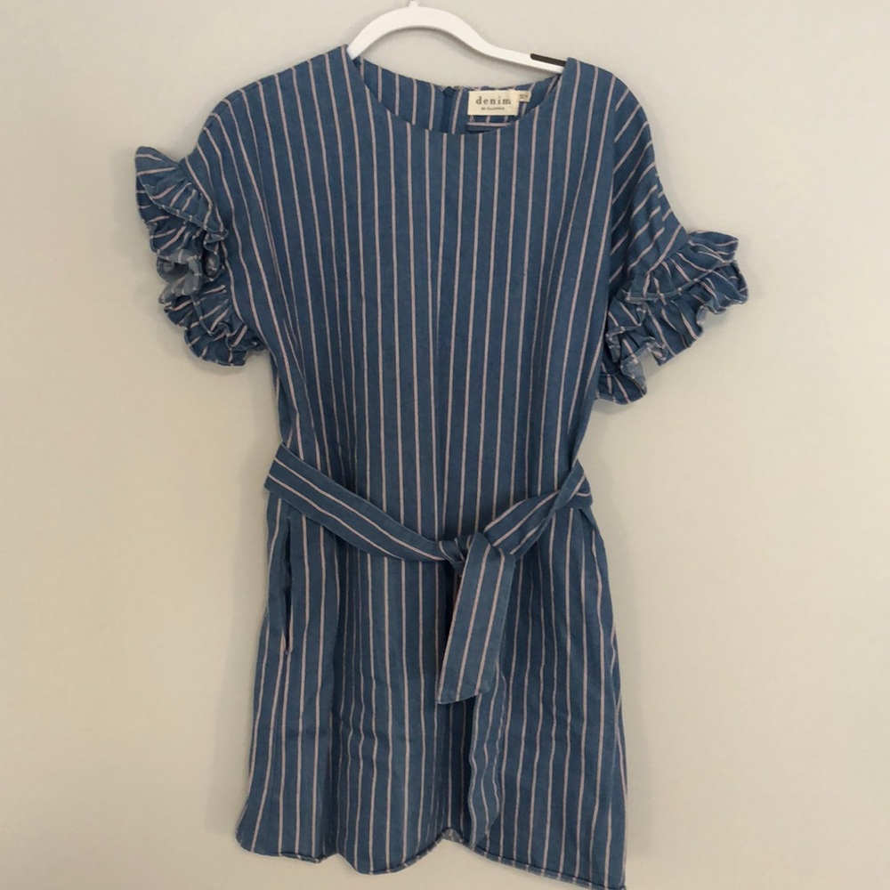 Denim & pinstriped dress by Ellison
